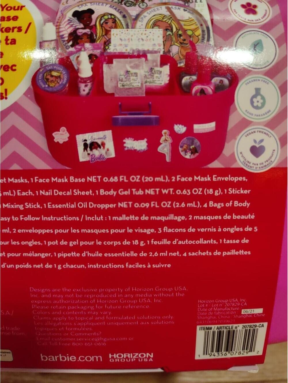 Barbie Cosmetic Case w/ Nail Polish 200+ Stickers Face Mask Body Gel Glitter Oil - Picture 6 of 7